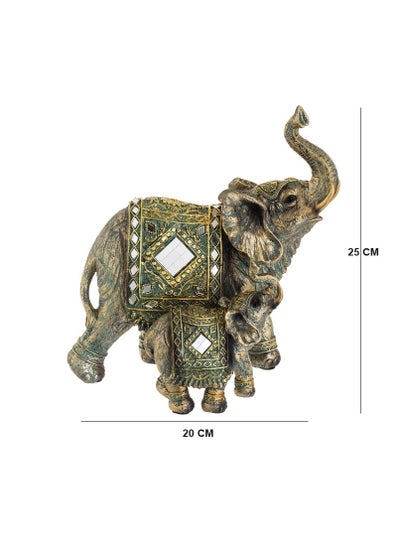 Buy Decorative figurine of an elephant with his son, with a beautiful and elegant design in Saudi Arabia