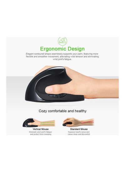 اشتري Optical Ergonomic Wireless Mouse Black في السعودية