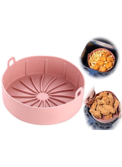 Buy Air Fryer Liners Round Silicone Pot, Reusable Airfryer Oven Insert Silicone Bowl Easy Cleaning Air fryer Oven Accessories(7.5 Inch, Pink) in UAE