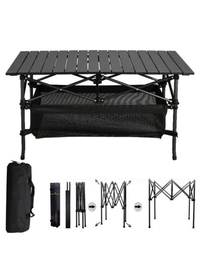 اشتري Large Foldable Table,Portable Camping Table,Picnic Table,Backpacking Table with Storage Waterproof Pocket,95 * 55 * 50cm في السعودية