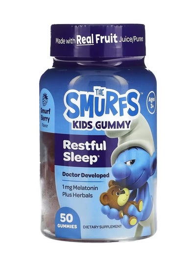 The Smurfs, Kids Gummy, Restful Sleep, Ages 3+, Smurf Berry, 50 Gummies ...