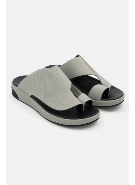 Buy Men Slip On Open Toe Sandals, Grey in UAE