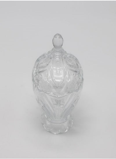 Buy Glass Sugar Pot Clear 10.5x12cm in Saudi Arabia