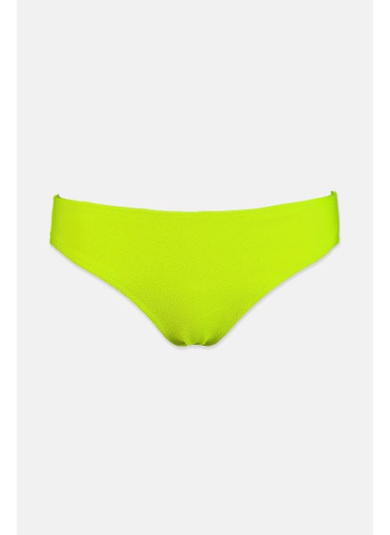 Buy Women Textured Bikini Bottom, Neon Lime in Saudi Arabia