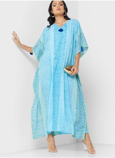 Buy Flared Sleeve Printed Kaftan in UAE