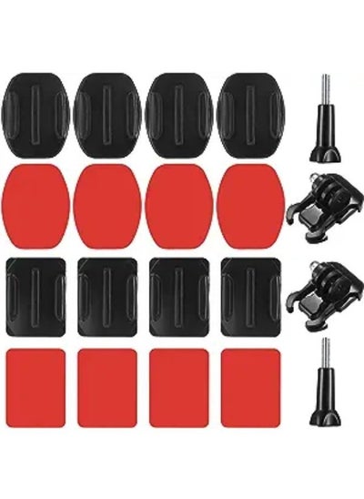 Buy Set of Helmet Adhesive Mount Set, Flat Curved Helmet Adhesive Mounts with Accessories Kit, Compatible with GoPro in UAE