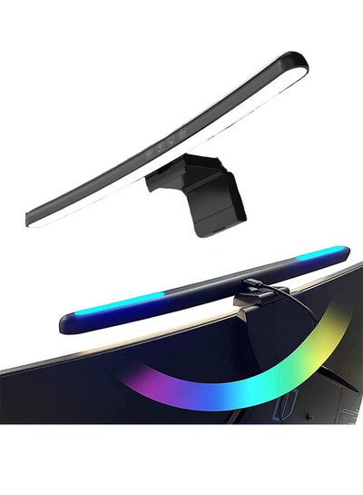اشتري Curved Computer Monitor Lamp with RGB Colorful Ambient Light,USB Powered Monitor Lamps for Office/Home/Gaming/Desk في السعودية
