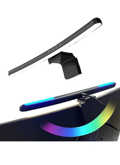 اشتري Curved Computer Monitor Lamp with RGB Colorful Ambient Light,USB Powered Monitor Lamps for Office/Home/Gaming/Desk في السعودية