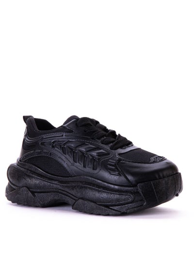 Buy KO-62 Sneakers Elegant Leather Fabric - Black in Egypt