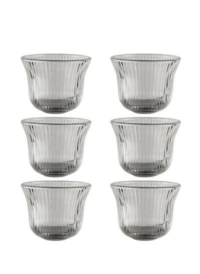 Buy Set of 6 Saudi coffee cups transparent glass in Saudi Arabia