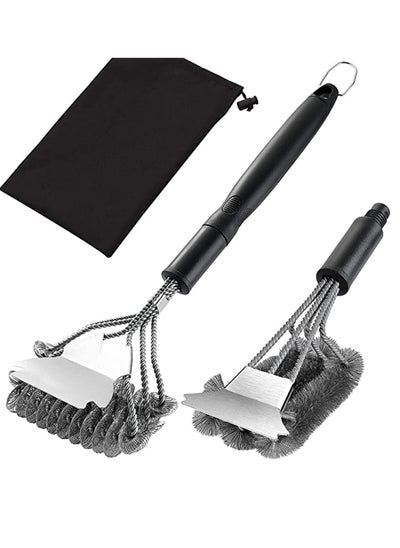 اشتري Grill Brush with Scraper 18 Inch Two Kinds of Exchangeable Brush Head at Carrying Bag - Safe Wire Stainless Steel BBQ Brush - Barbecue Cleaning Grill Brush for Gas/Charcoal Grilling Grates في السعودية