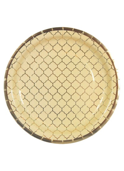 Buy 10 Pack Moroccan Ivory Party Plates in UAE