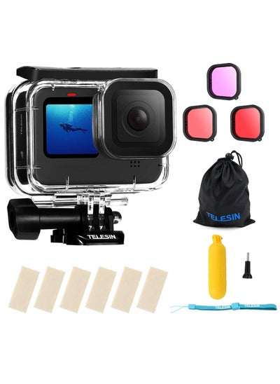 Buy TELESIN Waterproof Case Diving Combo for GoPro HERO11 HERO10 HERO9 in UAE