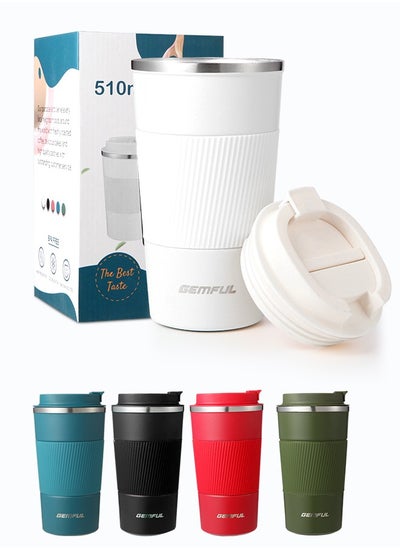 Buy Travel Coffee Mug Stainless Steel Vacuum Ice and Hot Drinks Insulated Tumbler for Home Office Outdoor Works in Saudi Arabia