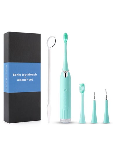 Buy Electric Toothbrush Super Soft Waterproof Teeth Cleaning Artifact Battery Powered With 3 Different Heads in UAE