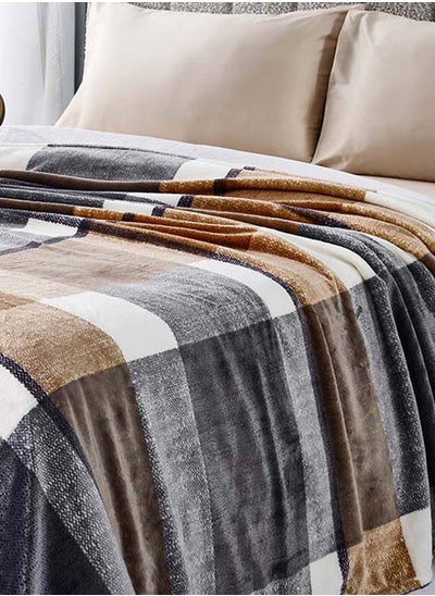 Buy Colette Blanket, Tan & Grey - 180x200 cm in UAE