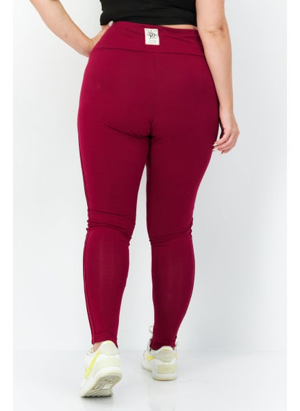 اشتري Women Plus Size Training Tights, Maroon في الامارات