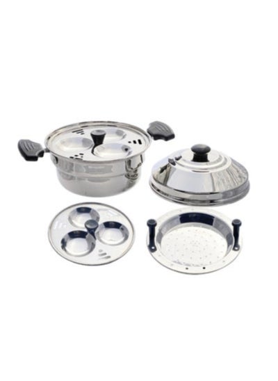 Buy Stainless Steel Idly Pot 6 Pits 2 Plates in UAE