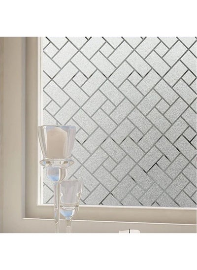 Buy Electrostatic-free glass film is opaque and Transparent Patterned Window Sticker Clear 40x200cm in UAE