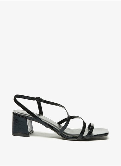 Buy Womens Square Toe Slingback Strap Sandals with Block Heels in Saudi Arabia