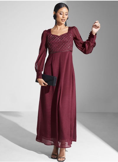 Buy Slit Sleeve Embellished Dress in Saudi Arabia