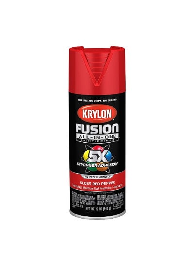 Buy Fusion All-In-One Spray Paint and Primer Gloss Red Pepper 12oz K02720007 in Saudi Arabia