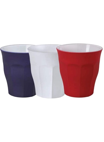 Buy Soft Touch Tri Color France Tumblers Glass 1023SC 90ML in UAE