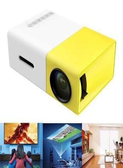 Buy Portable Mini HD 1080p LED Home Projector YG300 Compatible With HDMI Best For Indoor Outdoor Use Yellow in UAE