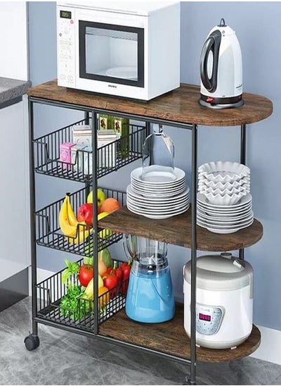 Buy 3-Tier Wooden Kitchen Shelf Storage Rack in Saudi Arabia