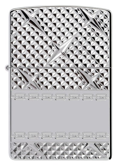 Buy Zippo AE401058 167 Diamond Plate Chain Design Armor High Polish Chrome Windproof Lighter in UAE