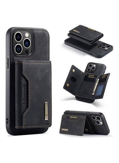 Buy Wallet Case Compatible with iPhone 13 Pro Max DG-MING Premium Leather Phone Case Back Cover Magnetic Detachable with Trifold Wallet Card Holder Pocket for iPhone 13 Pro Max (Black) in UAE