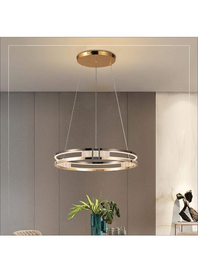 Buy Luxury LED Chandelier With 3 Brightness Levels |134W Round Acrylic Pendant Lamp 60CM Diameter Adjustable Height Ideal For Entryway Living Room Dining Room Bedroom in Saudi Arabia