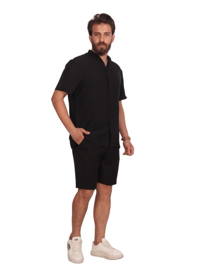 Buy Hero Basic - Spanish linen Short-Black -M in Egypt