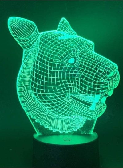 Buy 3D Illusion Lamp LED Multicolor Night Light LION HEAD Kids Room Decor Creative Exhibition Light Bulb Moon Home Decoration Kids Sleep Lamp in UAE