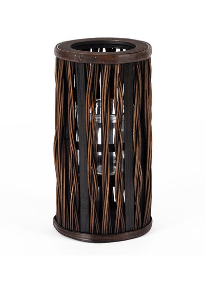 Buy Bamboo Tall Lantern, Brown - 16x32 cm in UAE