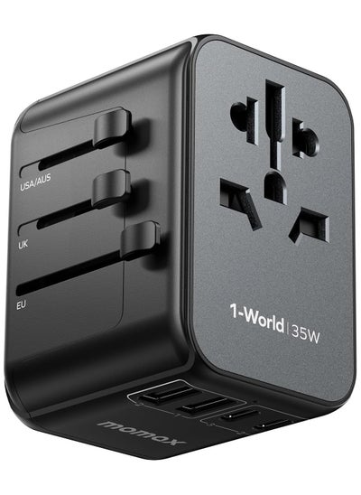 Buy Momax Travel Adapter Charger PD 5 Ports 35W - Black in Saudi Arabia