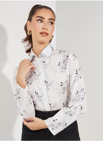 Buy Floral Print Long Sleeves Shirt in Saudi Arabia