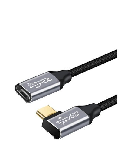 اشتري Right Angle USB C Extension Cable,USB C to USB C 0.5M Male Female Angle Cable, USB C Data Cable USB 3.2 Gen 2 10Gbps Data Transfer USB C 100W Cable, 4K 60Hz USB C Display Cable في الامارات