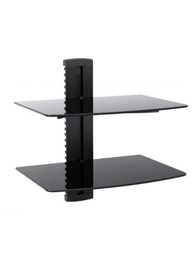 اشتري 2-Layer Shelf Audio Video DVD Wall Stand For Below 32 Inch Black في السعودية