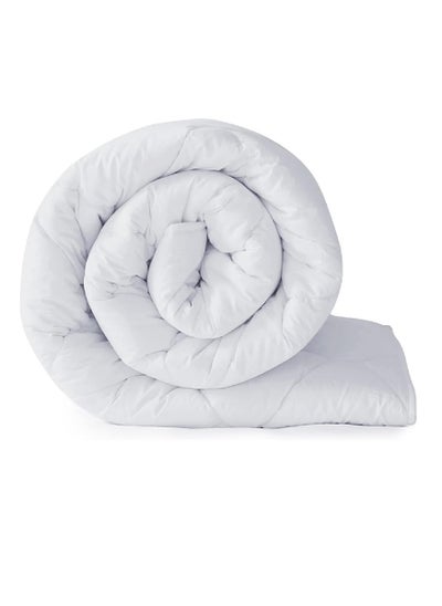 Buy Luxury King Size Plain Duvet Cover Quilted Cotton White 200x220cm in UAE