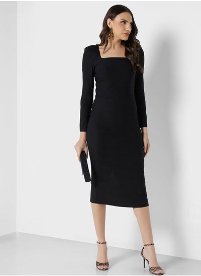 Buy Square Neck Bodycon Dress in Saudi Arabia