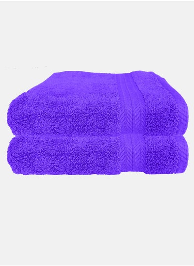 Buy 2 Piece Body Towels Set Purple in Saudi Arabia