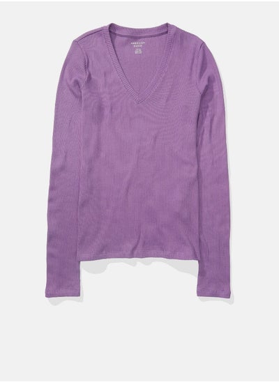 Buy AE Plush Long-Sleeve V-Neck Tee in Egypt