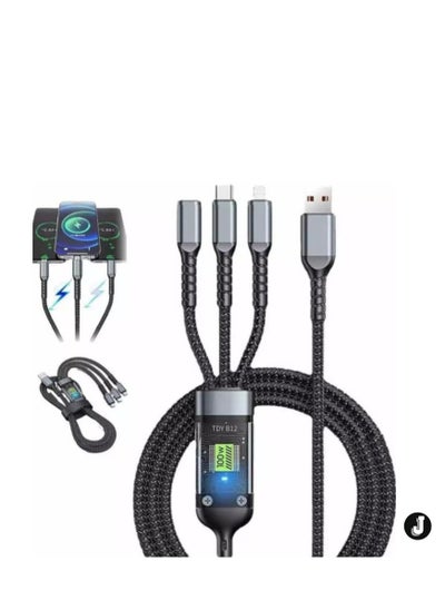 Buy "3-in-1 Multi Charger Cable – 1.2M Fast Charging Nylon Braided Cord" in UAE