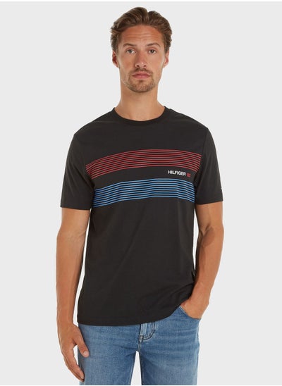 Buy Striped Crew Neck T-Shirt in UAE