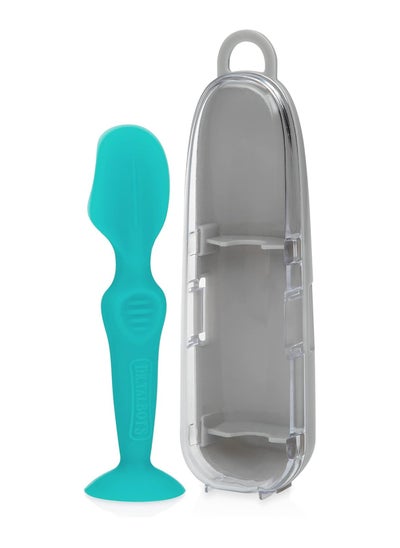 Buy Nuby Dr. Talbot's Diaper Cream Soft Silicone Brush with Suction Base & Hygienic Case, Aqua Blue, Mini Size in Saudi Arabia