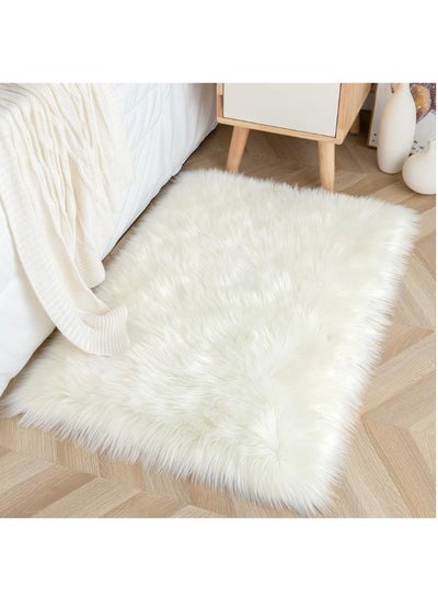 Buy White Home Rug 90*60cm Made of Faux Sheep Fur in Egypt