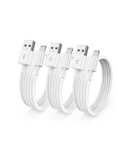 Buy 3 Pack USB Charging Cable For Apple iPhone White，1.0m，big clearance sale in Saudi Arabia