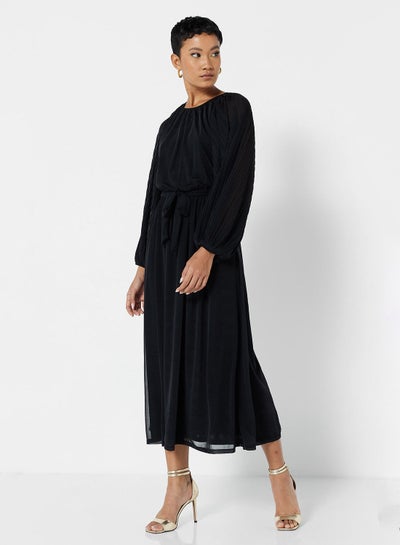 Buy Pleated Sleeve Midi Dress in UAE