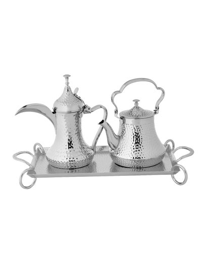 Buy Stainless Steel Tea Pot And Dallah 3 Pieces in Saudi Arabia